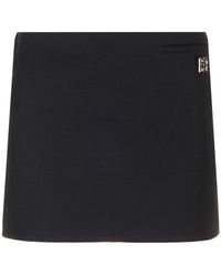 Givenchy - Wool Mini Skirt With 4G - Lyst