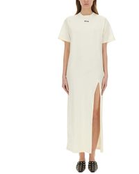 MSGM - Long Dress With Stylish Side Slit - Lyst
