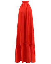Semicouture - Cotton And Silk Long Dress - Lyst