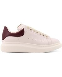 McQueen - Oversize Leather Sneakers With Back Contrasting Patch-Uomo - Lyst