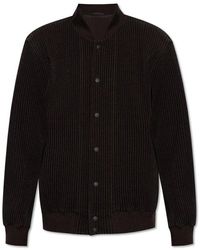 Homme Plissé Issey Miyake - Dark Polyester Bomber Jacket - Lyst