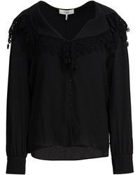 Chloé - Blouse With Lace Collar Shirts Nero-Donna - Lyst
