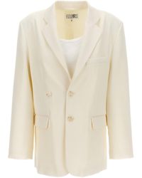 MM6 by Maison Martin Margiela - Single-breasted Blazer With Top Insert Jackets - Lyst
