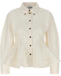 Ganni - 'Peplum' Shirt - Lyst