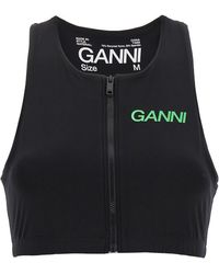 Ganni - Logo Sports Top Intimo Nero - Lyst