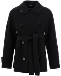 Max Mara - Louis Trench E Impermeabili Nero-Donna - Lyst