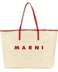 Marni - Logo Canvas Shopping Bag Tote Multicolor - Lyst
