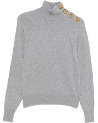 Balmain - Maglione A Collo Alto Con Bottoni-Donna - Lyst