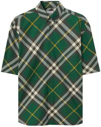 Burberry - Camicia in cotone con motivo check - Lyst