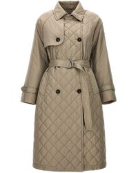 Brunello Cucinelli - Quilted Trench Coat Trench E Impermeabili Beige - Lyst