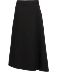 Jil Sander - Asymmetrical Skirt Gonne Nero - Lyst