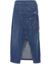 JW Anderson - Twisted Midi Gonne Celeste - Lyst
