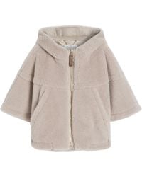 Max Mara - Cropped Sweatshirt-Style Cape With A Boxy Fit And Hood - Lyst