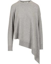 McQueen - Asymmetrical Cashmere Crew Neck Sweater - Lyst