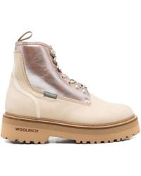 Woolrich - Leather Lace Up Boots - Lyst