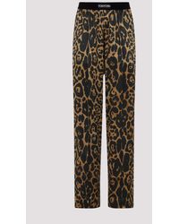 Tom Ford - Camel Leopard Silk Pants-Donna - Lyst