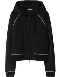 Burberry - Cotton Blend Zipped Hoodie - Lyst