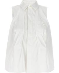 Sacai - Sleeveless Shirt Camicie Bianco - Lyst