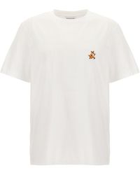 Maison Kitsuné - Speedy Fox Patch T Shirt Bianco - Lyst