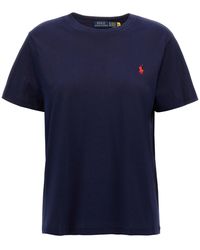 Polo Ralph Lauren - Logo Embroidery T Shirt Blu - Lyst