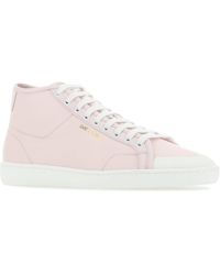 【送料&関税込】Saint Laurent Pastel Pink Leather Court Clas Saint Laurent Pink Court Classic Sl 06 Sneakers, $495