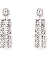 Self-Portrait - Brass Earrings With Pendant Crystals-Donna - Lyst