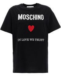 Moschino - In Love We Trust T Shirt Nero - Lyst