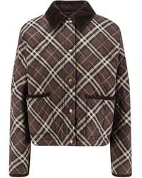 Burberry - Oldham Padded Cotton Jacket With Check Pattern-Donna - Lyst