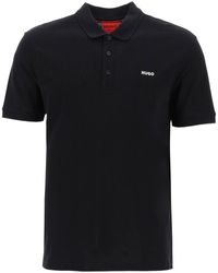 HUGO - Cotton Piqué Donos Polo Shirt - Lyst