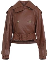 Zimmermann - Tan Leather Hypnotic Leather Crop Trench-Donna - Lyst