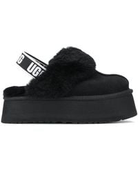 UGG - Funkette Suede And Sheepskin Platform Slippers - Lyst