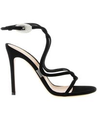 Gianvito Rossi - Mamba Crystal Sandali Nero-Donna - Lyst