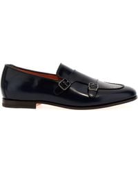 Santoni - Nappa Leather Moccasins Loafers - Lyst