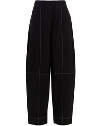 Ganni - Contrast-stitching Straight Trousers - Lyst