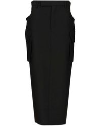Rick Owens - Firebanks Wool Midi Skirt - Lyst