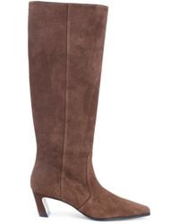 Stuart Weitzman - Deep Coffee Goat Leather Stassi 50 Boots-Donna - Lyst