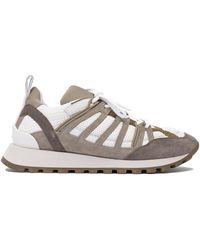 Brunello Cucinelli - Suede And Techno Fabric "Runners" Sneaker With Shiny Loop Detail - Lyst