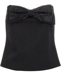 Self-Portrait - Crepe Bandeau Top Nero-Donna - Lyst