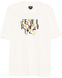 Fendi - Roma 1925 Print Cotton T-Shirt - Lyst