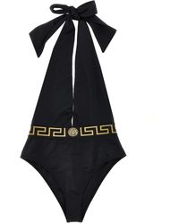 Versace - Greca Beachwear Nero - Lyst