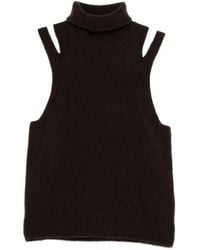 Roberto Collina - Cashmere And Silk Turtleneck Sleeveless Top - Lyst