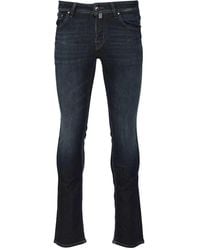 Jacob Cohen - 5 Pkt Super Slim Fit Nick Slim V1 10 Oz Blu Baffato Salpa Grigia Jeans Blu-Uomo - Lyst