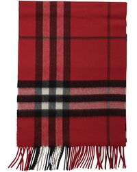 Burberry - Check Scarves Rosso-Uomo - Lyst