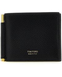 Tom Ford - Logo Leather Wallet Portafogli Nero - Lyst