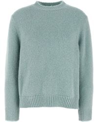 Jil Sander - Crewneck Sweater Maglioni Celeste-Donna - Lyst