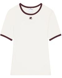 Courreges - Cotton T-Shirt With Contrasting Trim - Lyst