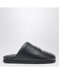 Givenchy - Label Flat Mules In Black Nappa Leather - Lyst