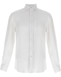 Brunello Cucinelli - Linen Shirt Camicie Bianco-Uomo - Lyst