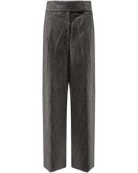 BOSS - Telda Viscose And Virgin Wool Trousers - Lyst