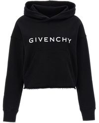 Givenchy - Logo Print Hoodie Felpe Nero - Lyst